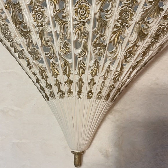 Vintage Syroco Style Victorian Parasol Umbrella MCM Wall Pocket/Planter Hanging - Picture 2 of 8